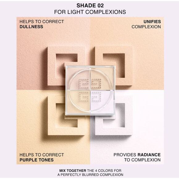 NWT Givenchy Prisme Libre 4-Color Original Loose Powder Mini 02 Satin Blanc - Picture 5 of 5